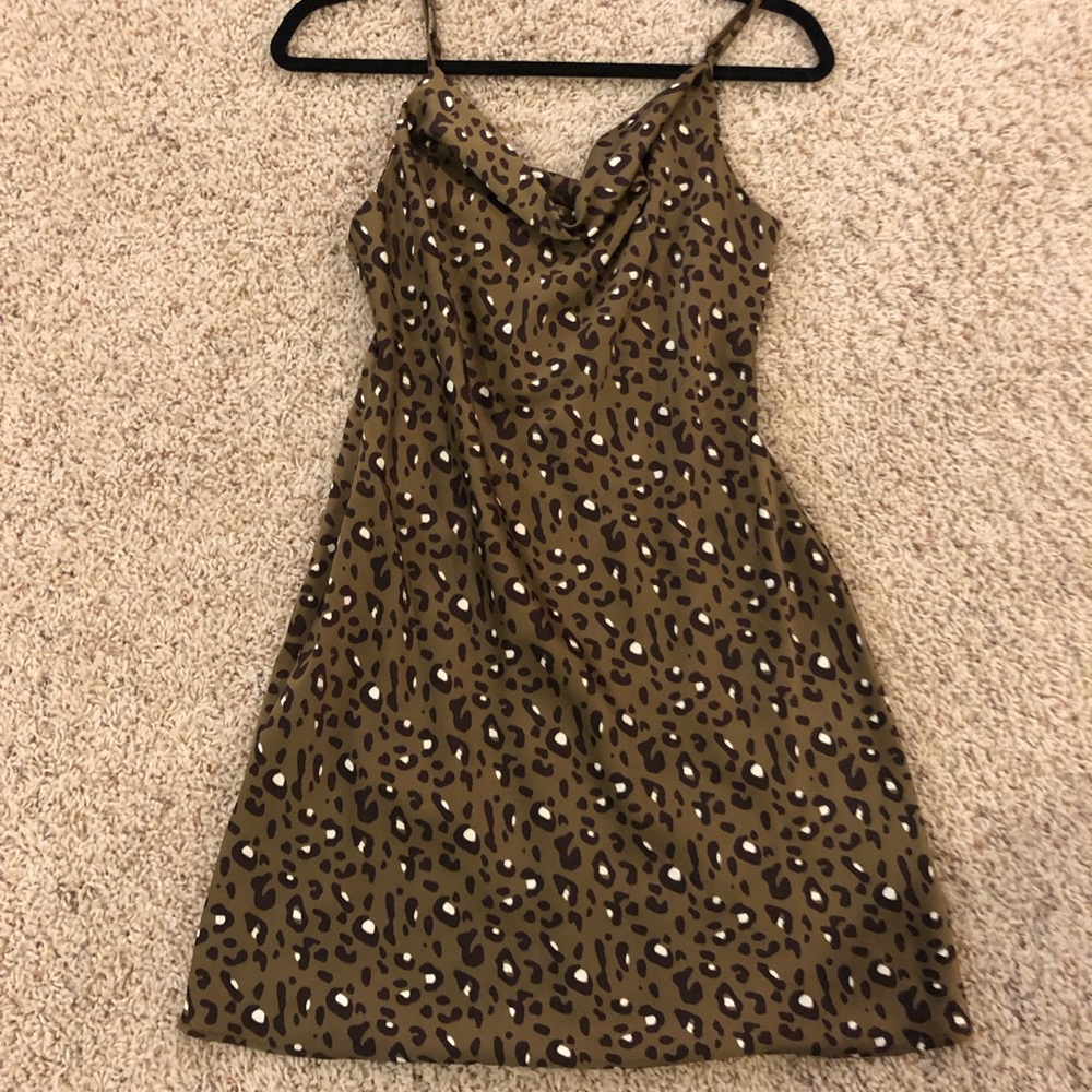 Cheetah print  cowl neck dress